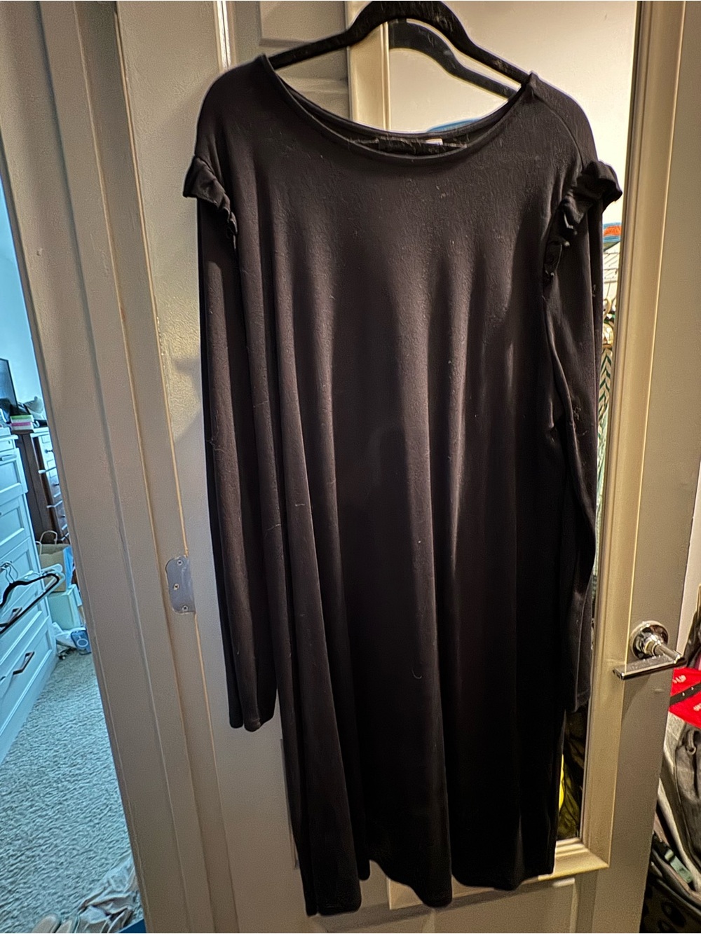Old Navy Black Long Sleeve Swing Dress